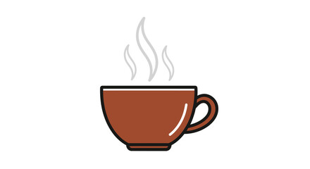 Warm Steaming Coffee Cup with Hot Drink on Isolated White Background