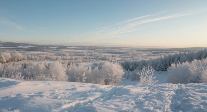 Frosty outdoor scenery featuring snow and copy space