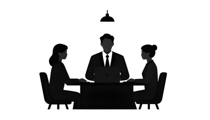 Entretien d&rsquo;embauche entre un manager et un nouvel employ&eacute;, dessin plat, illustration