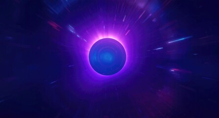 Obraz premium Abstract space concept illustration with radiant 3D glowing tunnel