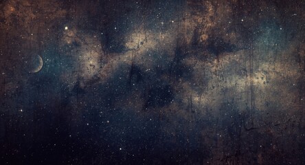 Fototapeta premium Exquisite cosmic wallpaper with a distinct grunge texture and creative mood