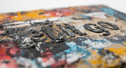 Naklejka premium Abstract mixed media portrayal of Let It Go message