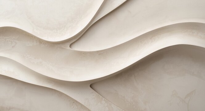 Abstract minimalist relief featuring subtle neutral toned wave textures with depth