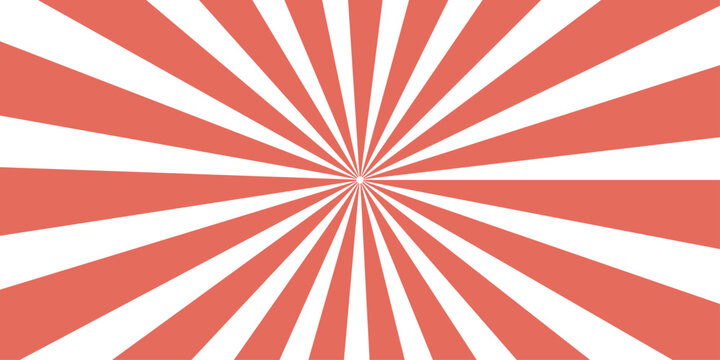 A retro vintage sunburst vector illustration design featuring a grunge texture backdrop of red rays and old paper art