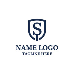 Obraz premium Professional S Letter Shield Logo Template