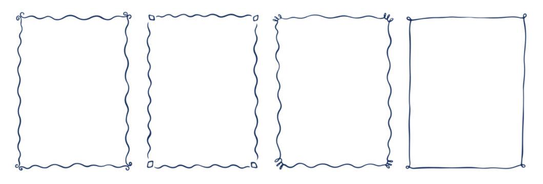 hand drawn ink vintage frames stamp or letter mark frames