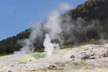Mendeleev volcan on summer. Kunashir. Southern Kurils