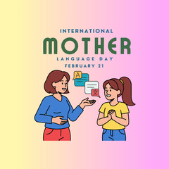 International Mother Language Day. 21st February Language Day post shows diverse group of people representing different cultures along with greetings in various languages like Hello, Bonjour and Ciao © ankit