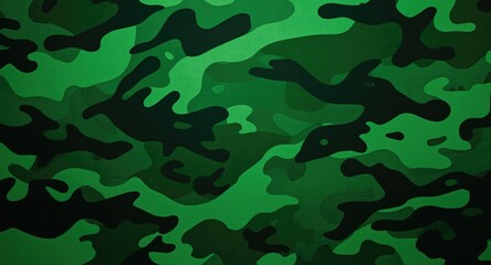 Fototapeta premium Infinite 2D soldier camouflage texture with dark and light green hues