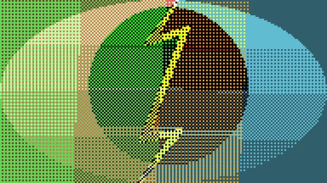 Retro pop art dynamic colorful pixel art background with flash lightening. Manga Sunburst Energy Background Animation. Anime superhero speed of geometric shapes in pixelated style