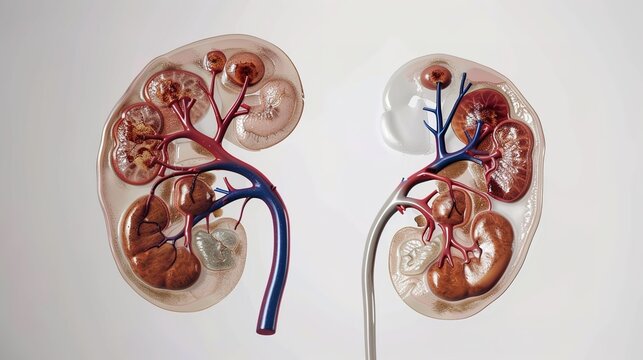 Human kidney anatomy illustration