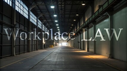Obraz premium Empty Industrial Warehouse Interior with Natural Light and Shadows