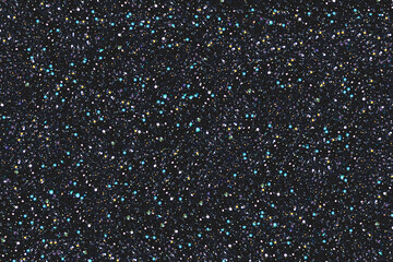 Dark blue and black glitter texture background with sparkling iridescent particles, abstract festive shimmer surface for design overlay