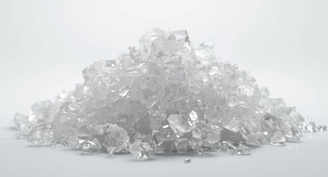 High grade polycrystalline silicon material photographed against white background
