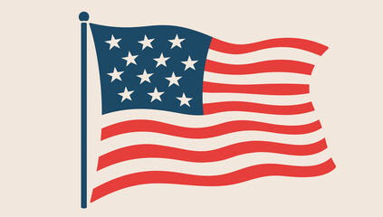 Fototapeta premium American flag and USA symbol. United States flag with stars and stripes. Patriotic American flag for USA national holidays. United States of America national USA symbol. Vector Illustration