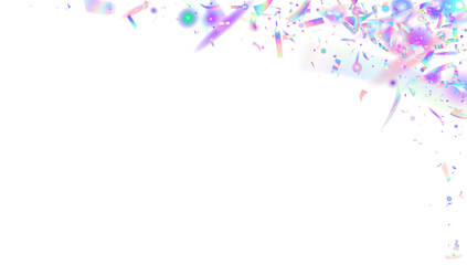 Naklejka premium Festive Effect. Unicorn Tinsel. Blue Glare Background. Isolated Banner. Happy Birthday Explosion. Digital Poster. Transparent Burst. 3d Texture. Purple Festive Effect