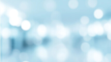 Abstract blurred medical background in blue and white tones, healthcare and science concept