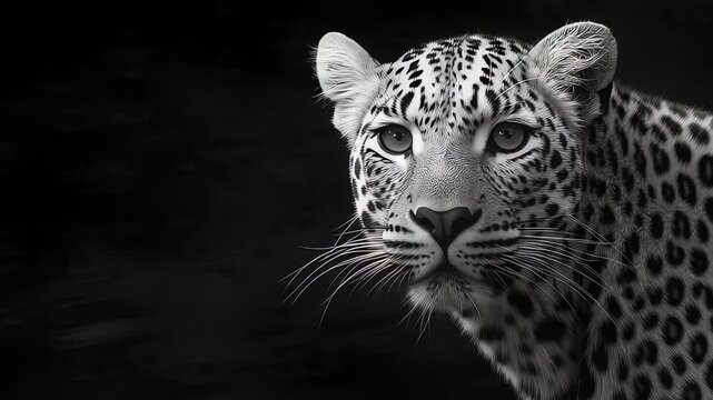 Close up of a leopard head.