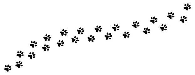 Paw print foot trail. Dog, cat paw print. Vector. © Vector Maker