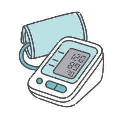 電子血圧計（上腕式血圧計）のイラスト