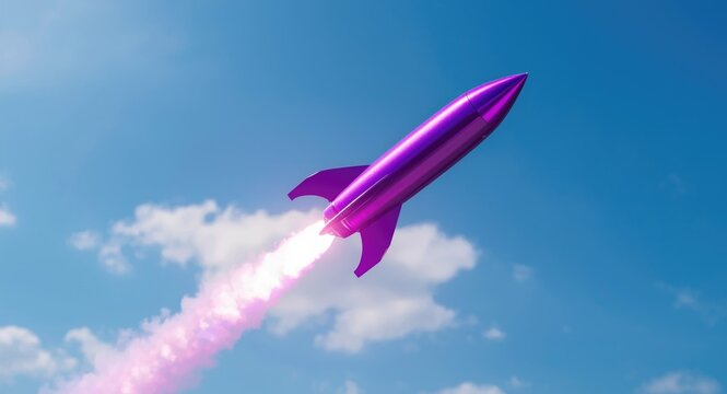 Expressive violet rocket image representing enterprise inception and search optimization theme