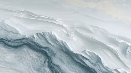 Abstract Light Blue and White Waves with Marble Texture and Depth