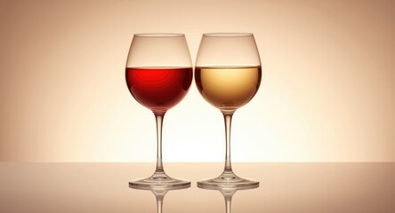 Cheerful cartoon image of red and white wine glasses on a clean transparent background for festive occasion