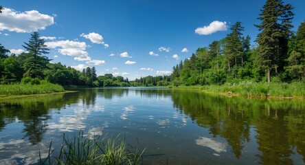 Obraz premium A pristine lake environment found in an official wildlife habitat reserve