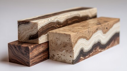 Fototapeta premium Beautifully Crafted Wooden Blocks with Unique Natural Patterns