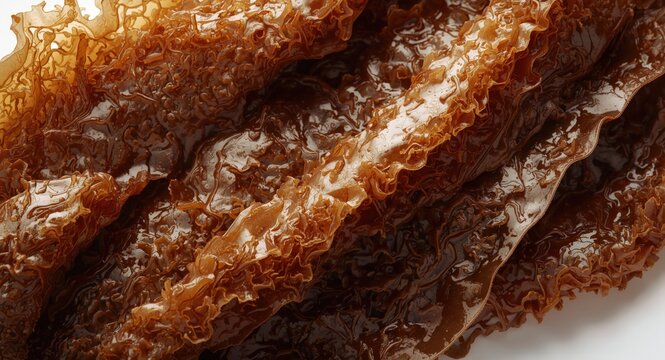 Kombu kelp rich in brown algae presented on a spotless white background for cuisine