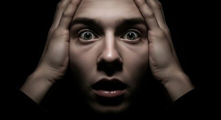 Fototapeta premium Man with Hands on Head Looking Worried.