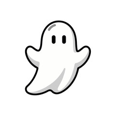 Obraz premium Ghost Icon Cartoon Friendly Spooky Halloween Symbol