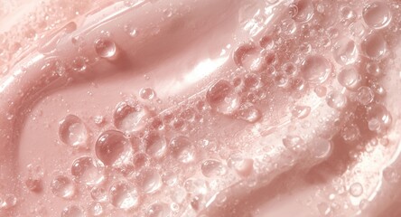 Fototapeta premium Detailed close up of gel serum cream with bubble circle texture