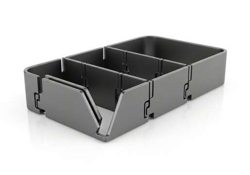 Grey plastic desk organizer tray.