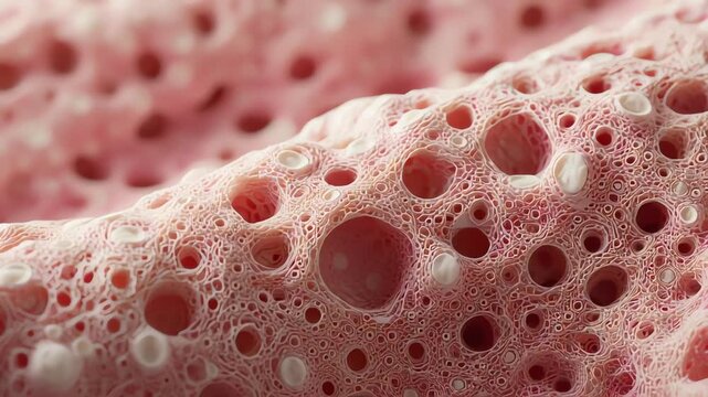 Close-up of pink sponge texture.