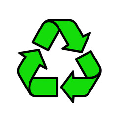 Obraz premium Recycle Arrow Icon Green Circular Arrows For Sustainability