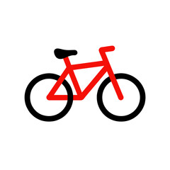 Obraz premium Red Bicycle Vector Icon For Transportation And Cycling Apps