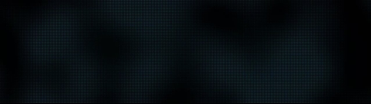 A dark abstract background created by a precise grid of small cyan dots forming horizontal lines with a soft, diffused light effect across the surface indicative of digital information or a glowing