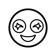 Naklejka premium Sparkling Eyes Smile Emoji Icon