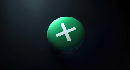 Obraz premium Forest green clickable icon with an X for aborting processes