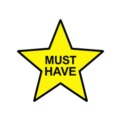 Yellow Star Icon Must Have Label For Apps And Websites