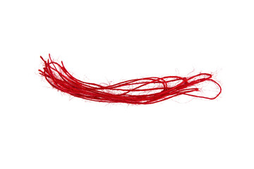 Threads on a white background. Selective focus. Isolate.