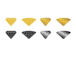 set of diamond symbol design, vector illustration, isolated on transparent background