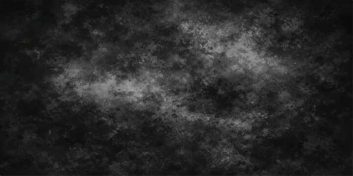 An abstract black and white background featuring a dark storm of smoke and mist textures that creates a moody cloud pattern with dust and light