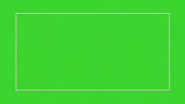 Minimalist green rectangle design on vibrant lime background with white outline.