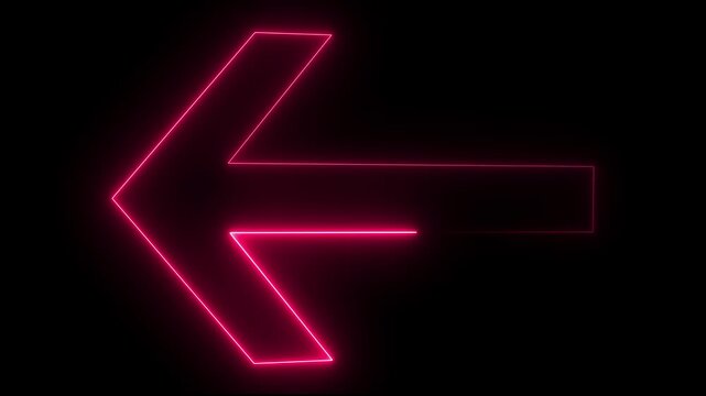 Left Direction Arrow Icon on Dark Background for Navigation, Back Button, App UI, Web Interface and Futuristic Digital Design