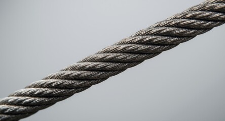 Close-up photo of knotted industrial steel wire rope emphasizing strength and reliability