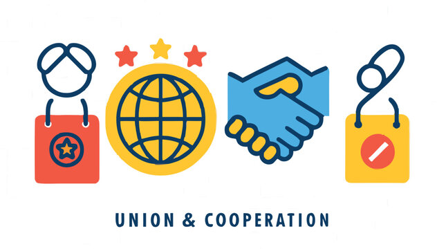 Vector illustration of a 3d abstract background featuring a set of global business icons and web buttons with a world globe logo design for internet communication network symbols