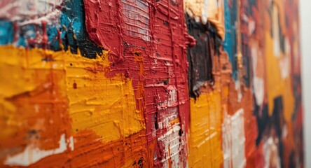 Obraz premium dynamic colorful abstract painting with textured brushwork and bold design