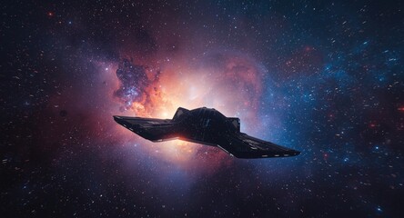 Naklejka premium Futuristic astronomical illustration integrating speculative fiction and authentic space visuals